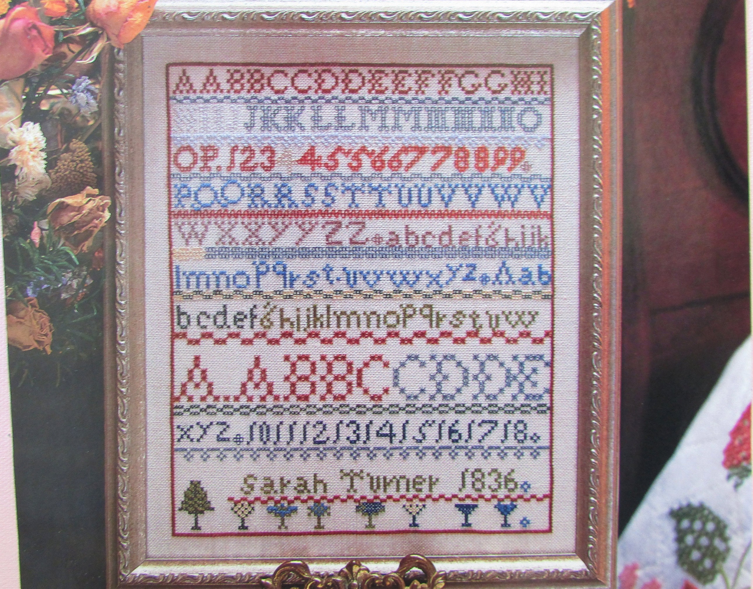 Antique Alphabet & Numbers Cross Stitch Sampler Pattern/ 1800's