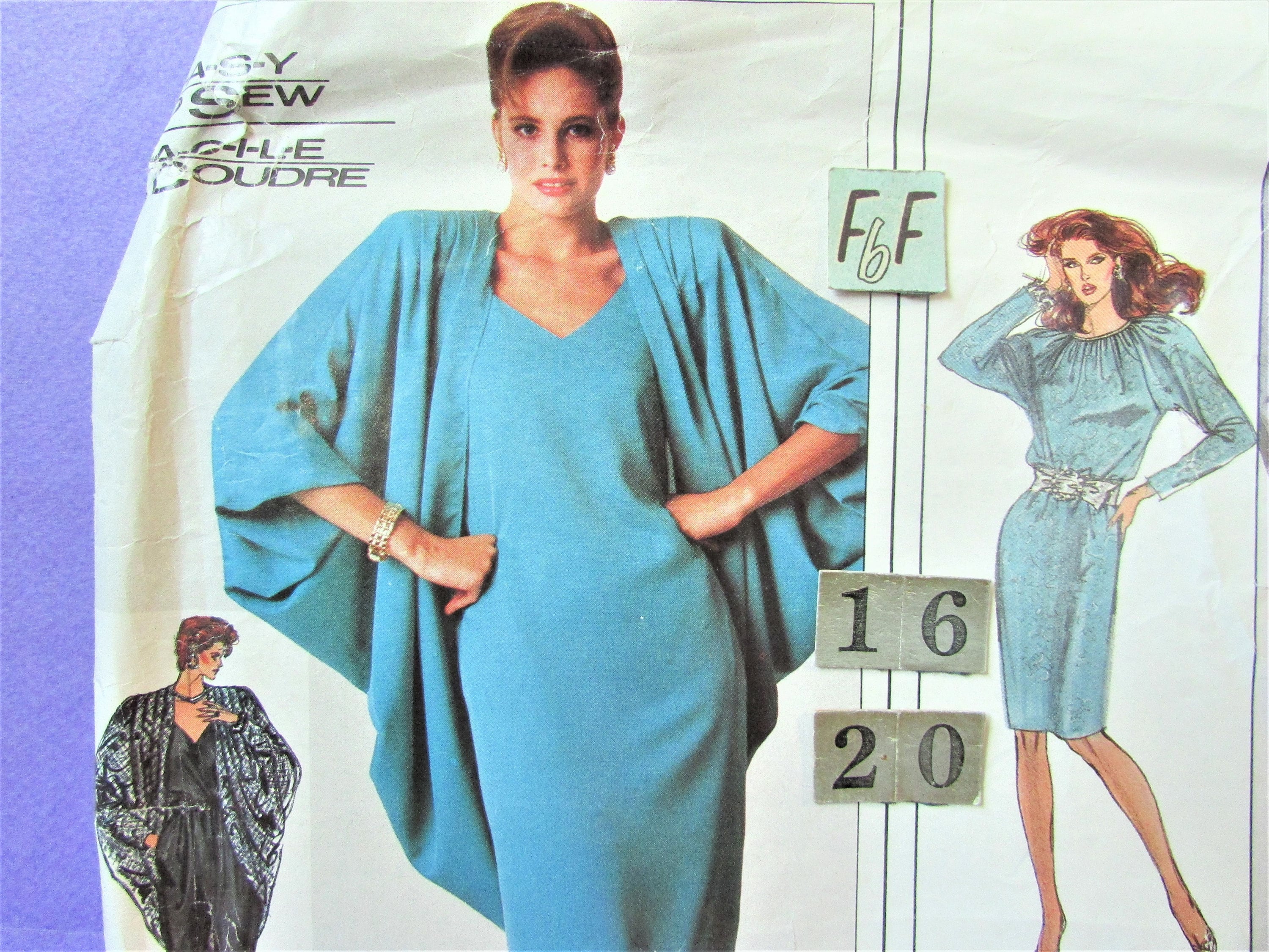 Dress, Top Pants & Cocoon Jacket Sewing Pattern/ 1980s Simplicity