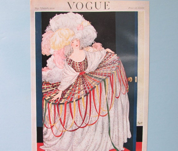 Vogue Magazine Cover Art Print/ Victorian Woman in Gown by George