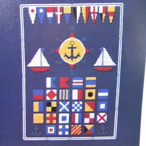 Drapeaux de signaux nautiques Sampler Cross Stitch Pattern / Drapeaux de signaux maritimes internationaux comptés tableau de point de croix