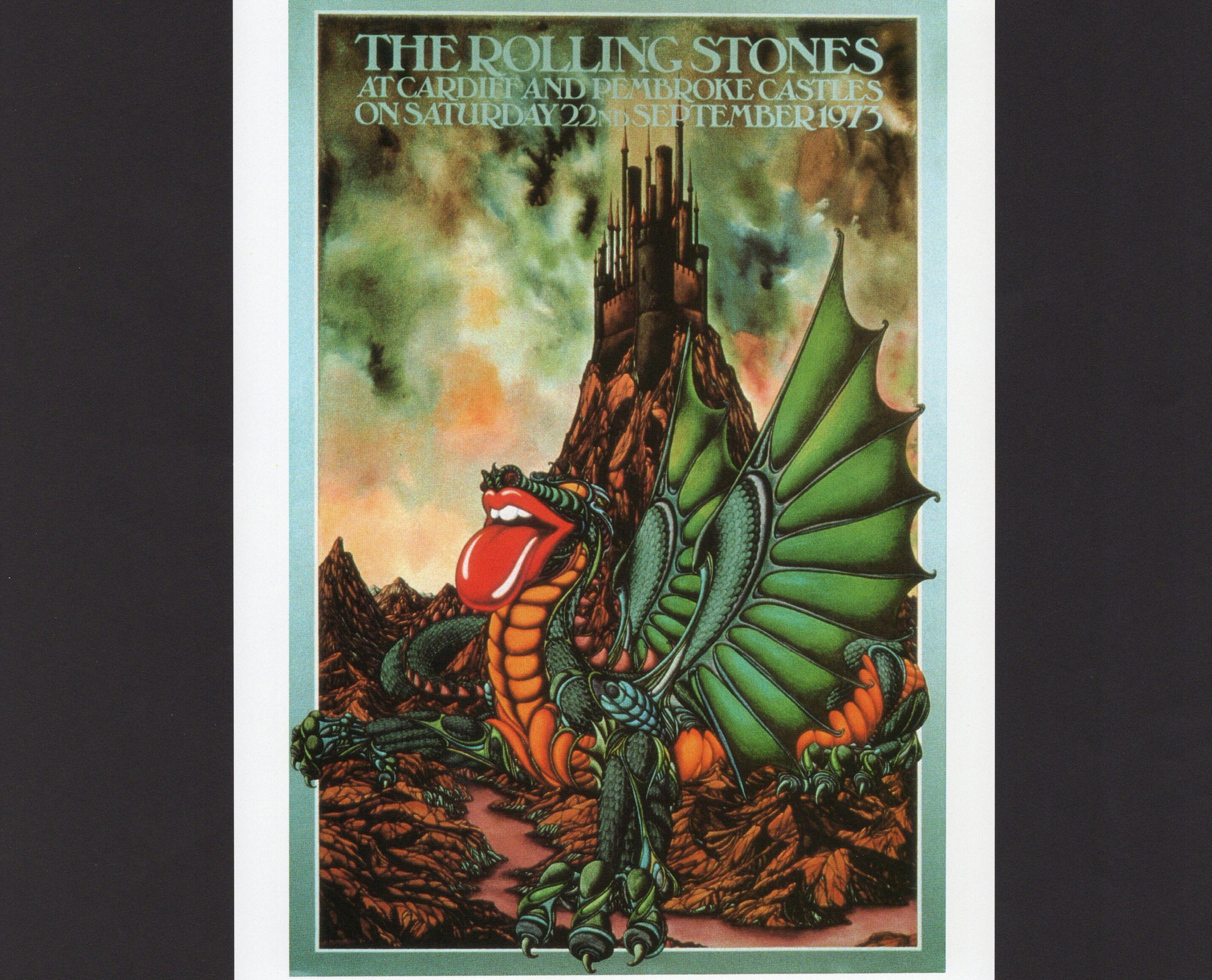 Rolling Stones Cardiff Dragon Concert Poster/ Pembroke Castle
