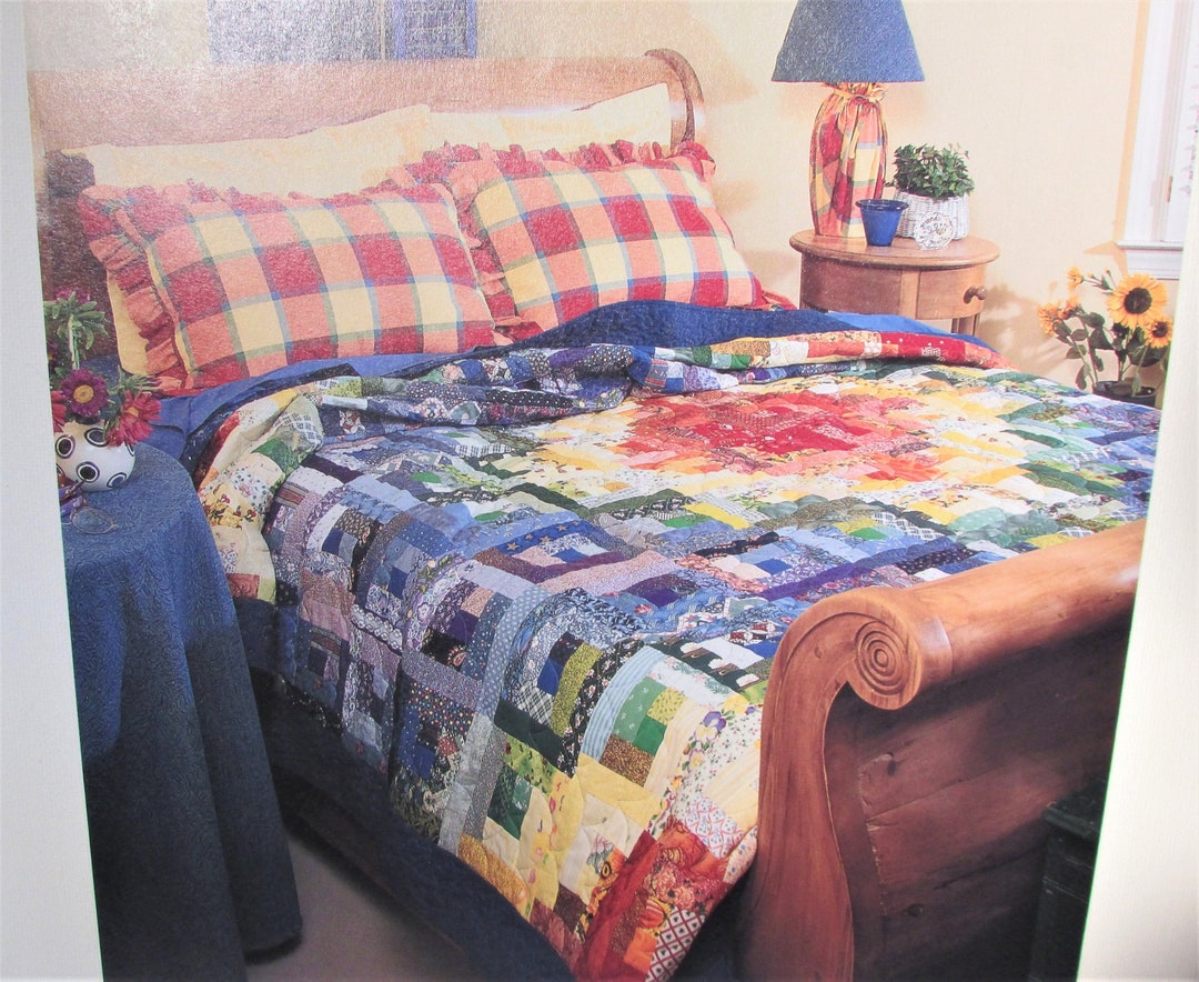 Rainbow Log Cabin Quilt Pattern/ Applique and Pieced Block Etsy
