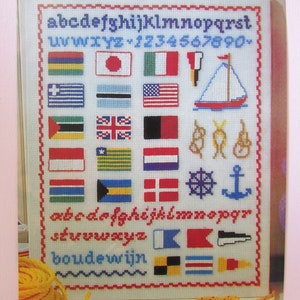 Modèle de point de croix pour drapeaux de signaux nautiques / Grille de point de croix pour drapeaux de signaux maritimes internationaux
