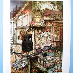 Hans Christian Anderson Fantasy Art Print by Arthur Rackham/ Children's Fairy Tale Book Plate Lithograph/ 8 1/2" X 11 1/2"