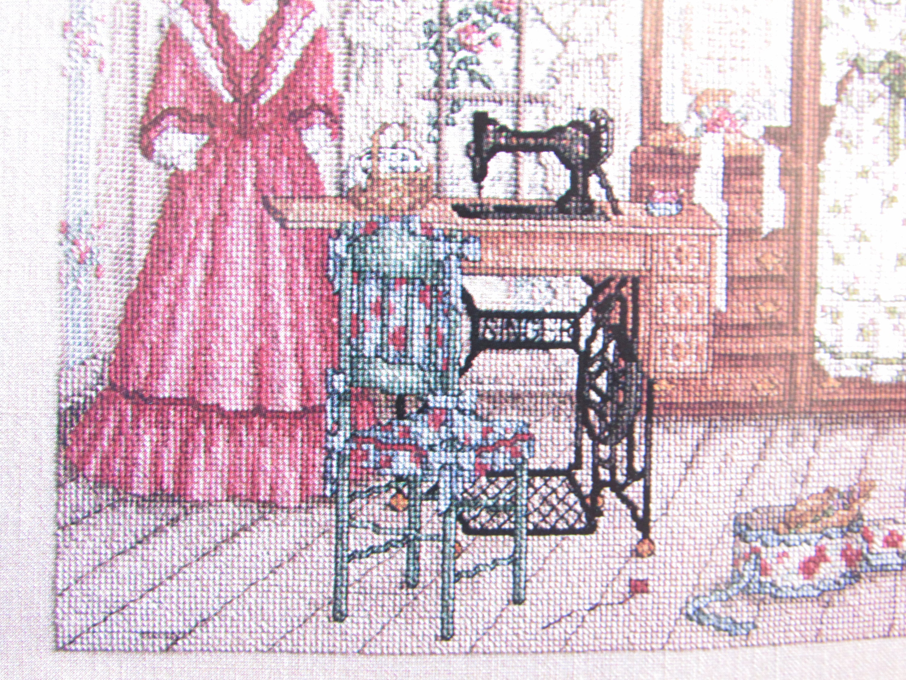 Victorian Sewing Room Cross Stitch Pattern/ Thoughts of Etsy