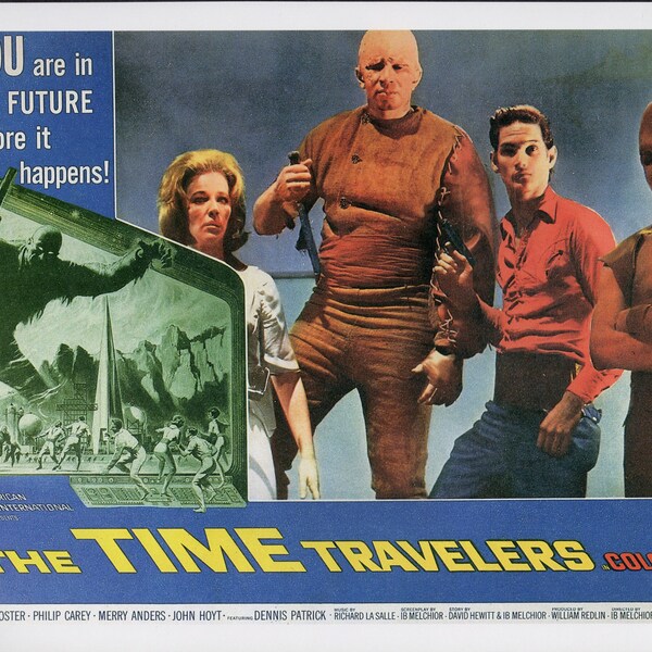 The Time Travelers Sci Fi  Movie Poster/ Cheesy Science Fiction Film about mutants on Earth Art Print for framing/ 9" X 11 5/8"