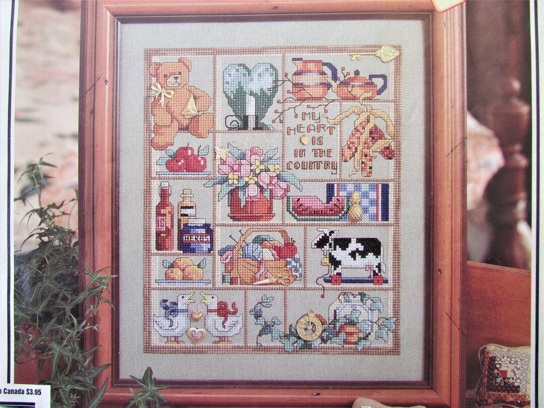 Country Farmhouse Sampler Cross Stitch Pattern/ Cross Stitch, 1993 ...