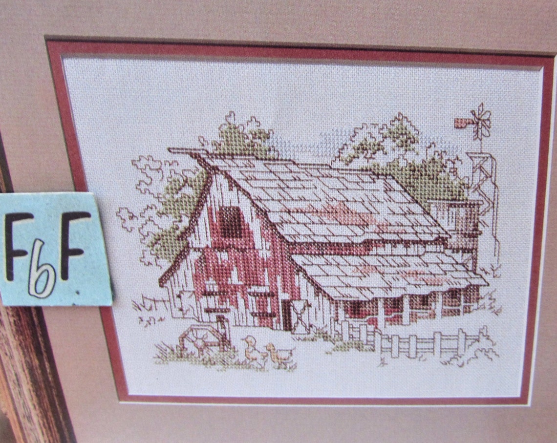 Barn Farm Scene Cross Stitch Pattern/ 1993. American Western Etsy