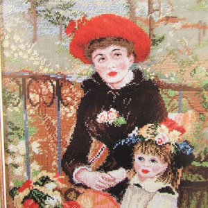 Padrões de ponto cruz do terraço de Auguste Renoir/ gráfico de ponto cruz contado do pintor impressionista francês, imagem