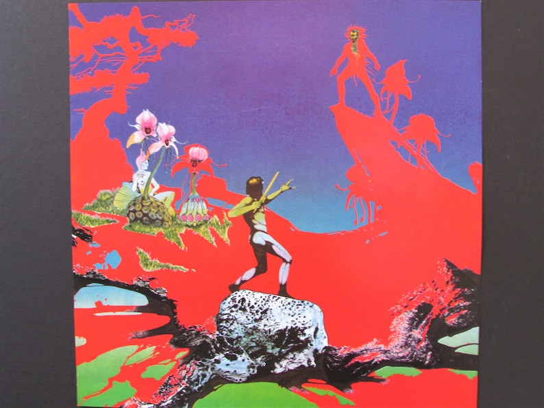 Yes Yesterdays Album Cover Art Print/ 1970s Watercolor Book Plate fantasy landscape artwork by Roger Dean, posters for framing 11 3/4 X 12 image 4