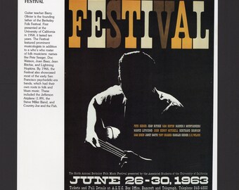 Poster Folk Festival 1963 Rnkx, Affiche Vintage Haute Qualité, 50x70cm