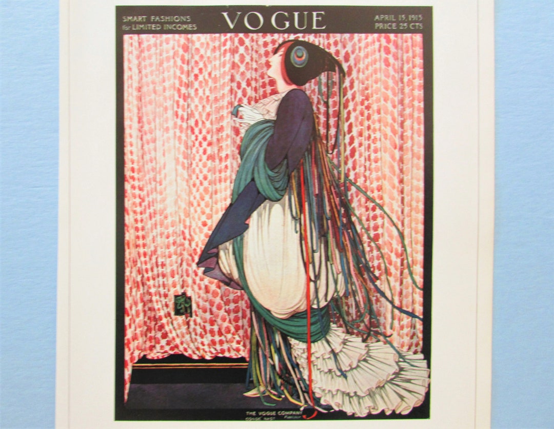 Vogue Magazine Cover Art Print. Bustled Victorian Woman by Wolf