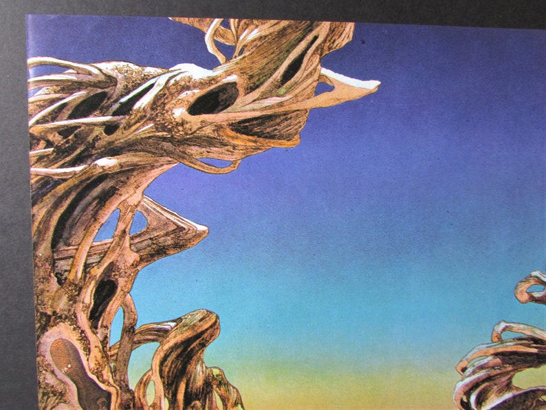 Yes Yesterdays Album Cover Art Print/ 1970s Watercolor Book Plate fantasy landscape artwork by Roger Dean, posters for framing 11 3/4 X 12 image 3