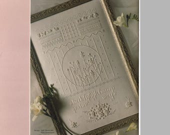 Whitework Botanical Cross Stitch Sampler Pattern/ Stitcher's showcase counted cross stitch chart, picture