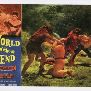 Welt ohne Ende Sci Fi Horror Film Poster / Cheesy Science Fiction Film über einen Mars Höhlenmenschen Art Print von 1956 zum Einrahmen / 9 "X 11 5/8"