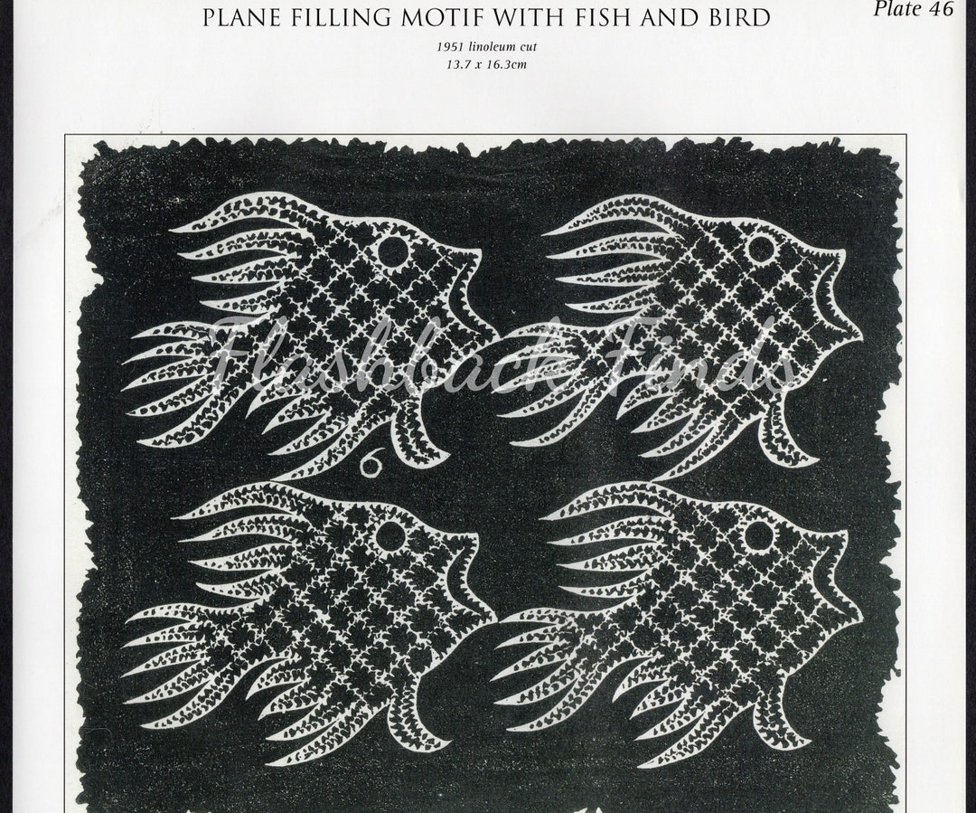 MC Escher Plane Filling Motif Fish and Bird Art Print/