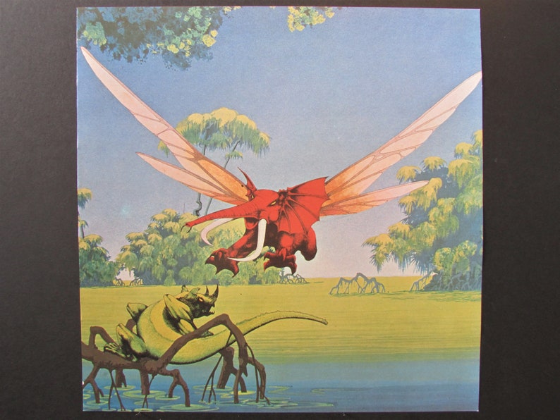 Yesterdays Album Cover Art Print / 1970s Watercolor Book Plate fantasy paysage artwork par Roger Dean, affiches pour encadrer 11 3/4 X 12 image 8
