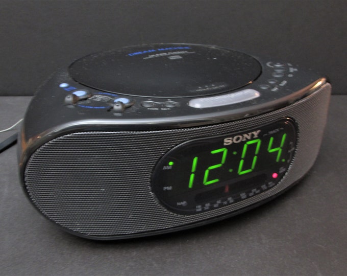 Sony Dream Machine CD Clock Radio Icfcd837/ Large Black Cd Alarm Clock