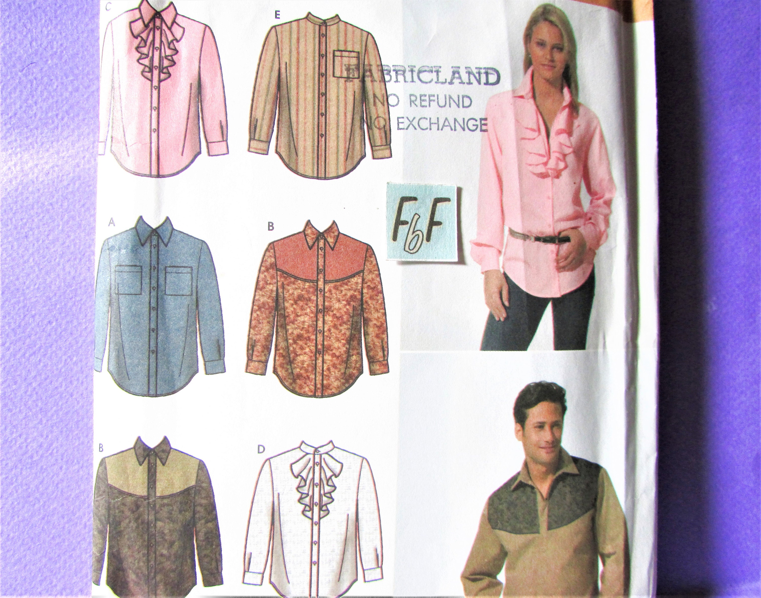Fancy Yoked Western Shirt Sewing Pattern/ Simplcity 4888 Etsy