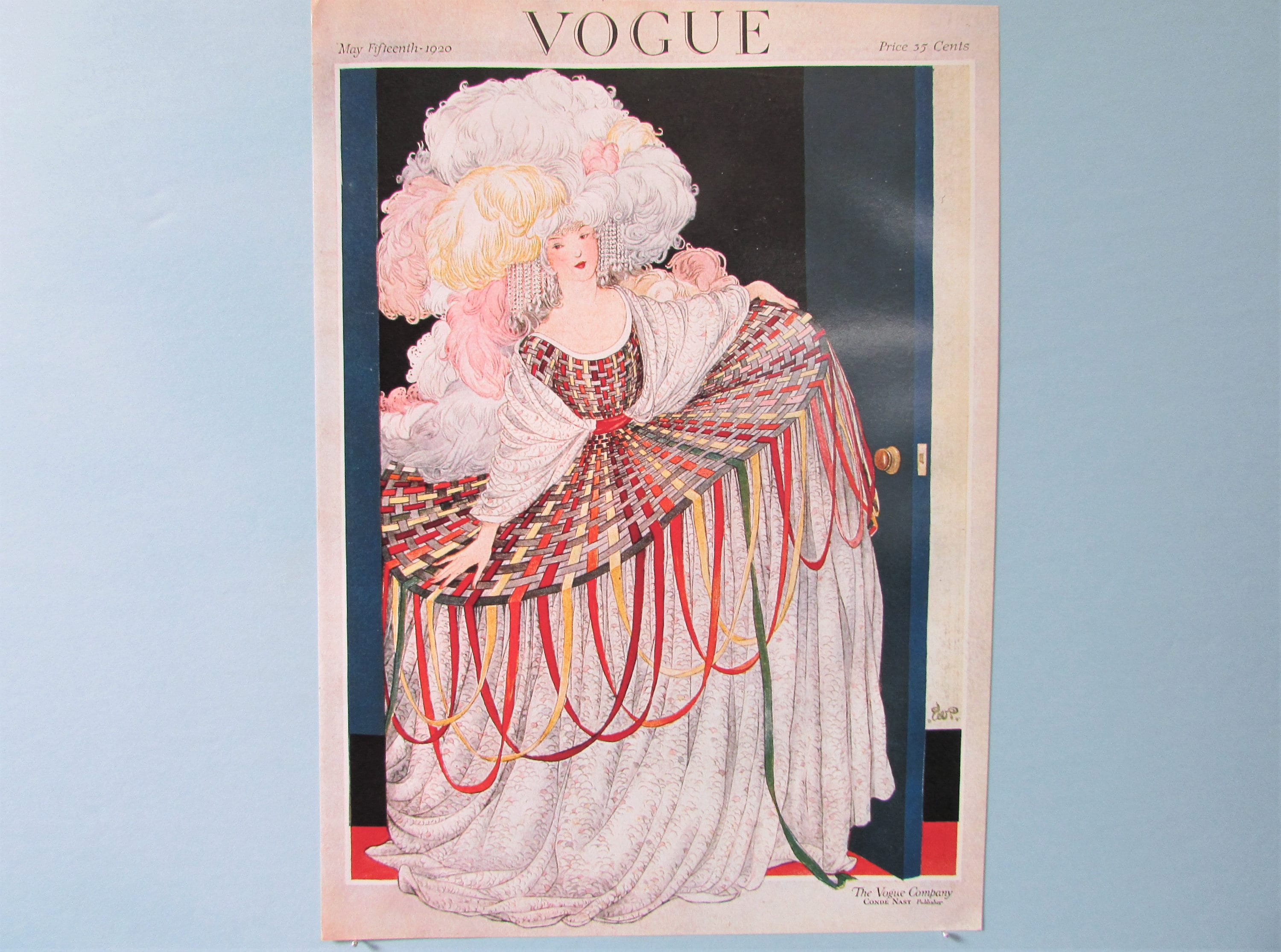 Vogue Magazine Cover Art Print/ Victorian Woman in Gown by George