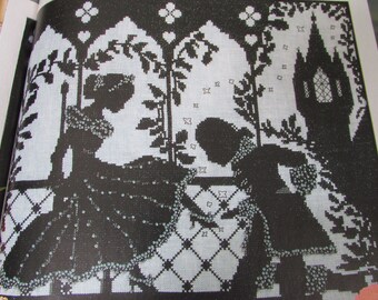 Victorian Couple Silhouette Cross Stitch Pattern/ Cross Stitcher 2018.  Cinderella's Slipper counted cross stitch chart