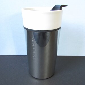 NEW Starbucks Ceramic White Tumbler W/ Lid 10 Fl Oz To Go Coffee Cup Travel  Mug