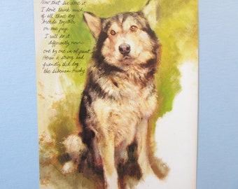 Siberian Husky Dog Art Print/ Sled Dog Wall Art Decor for framing/ 8 1/2 X 10 7/8"