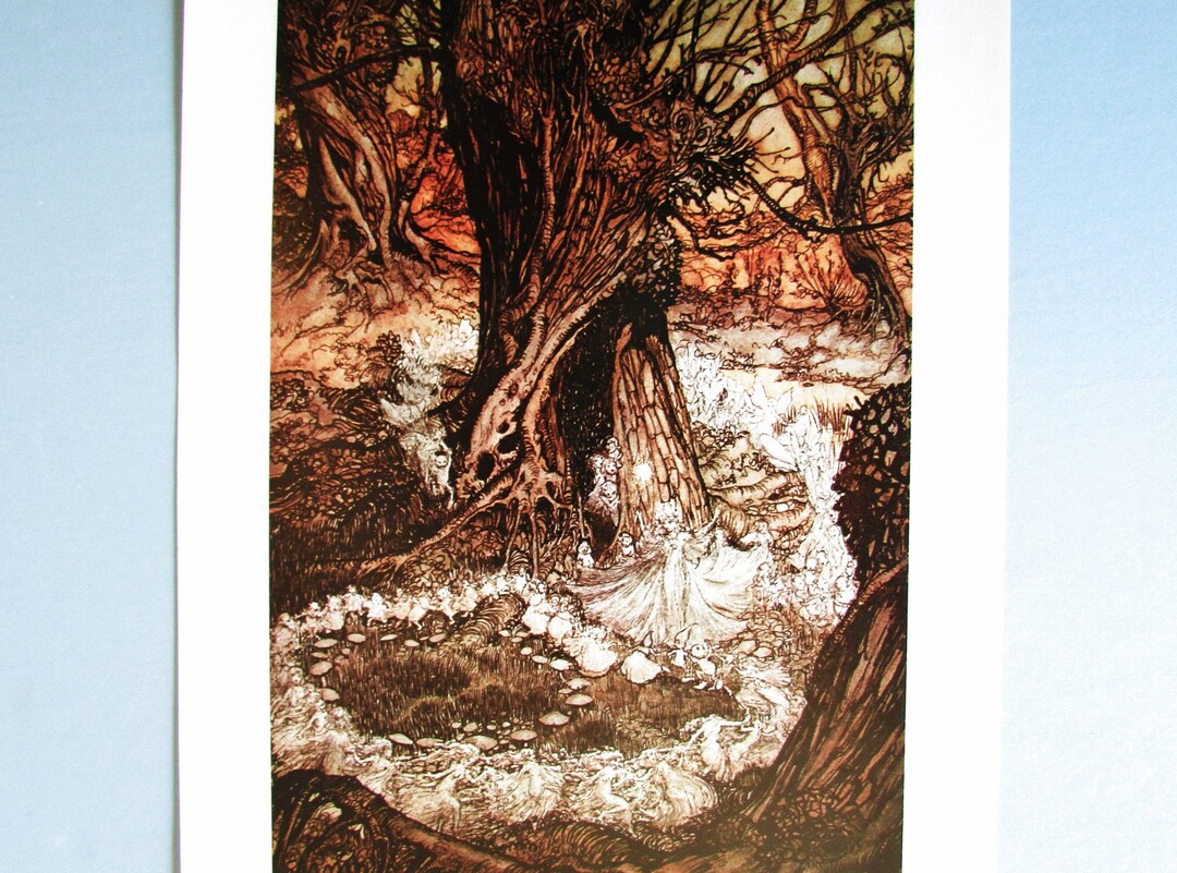 アーサー・ラッカムによる「真夏の夜の夢」ファンタジーアートプリント