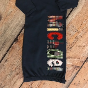 Personoalized Baby Gown, Baby Gown with name, Infant Gown with name, Embroidered Baby Gown, Applique Name Baby Gown