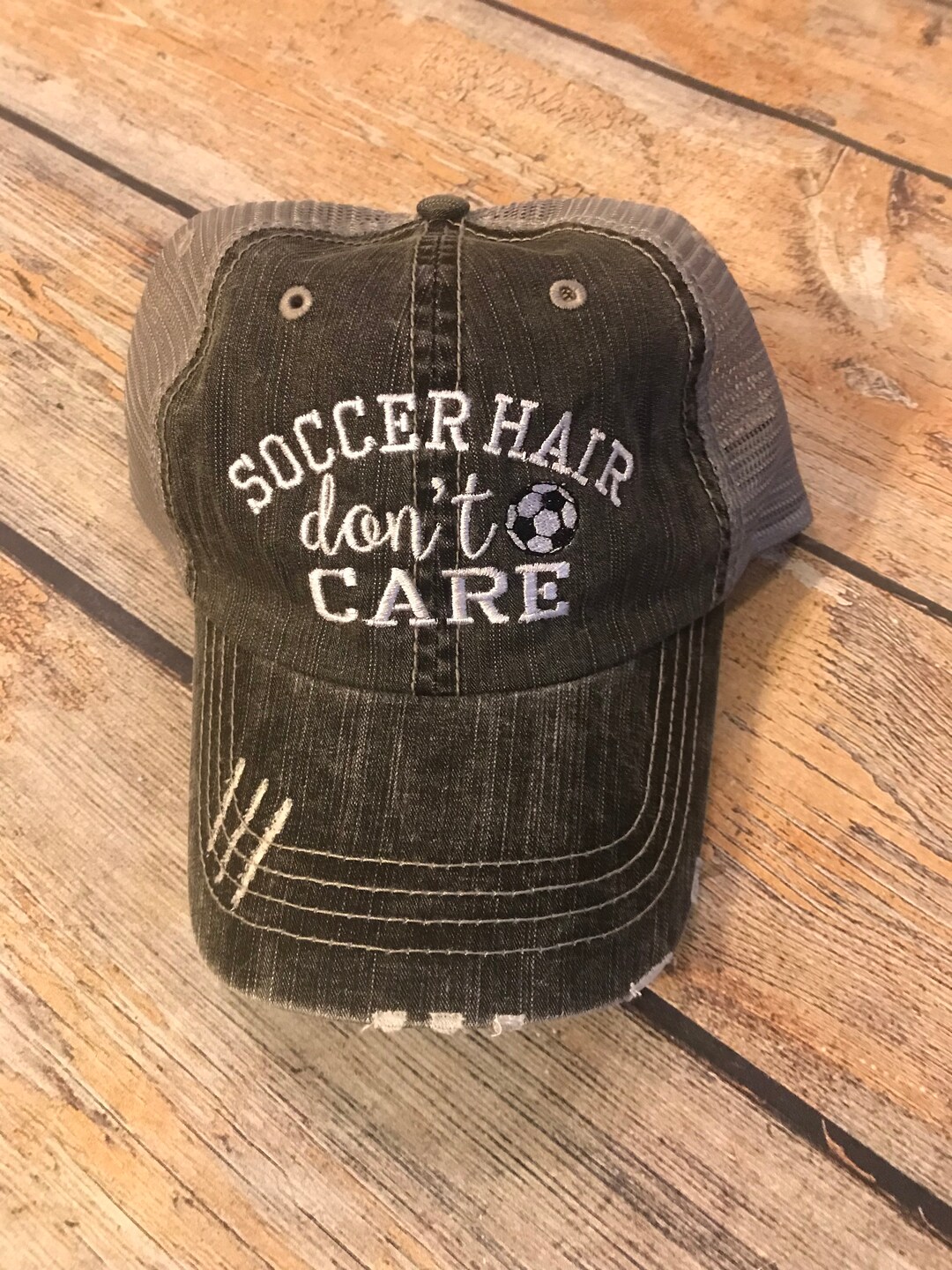 Soccer Hair Don't Care Hat, Personalized Hats, Vacation Hat, Soccer Mom ...
