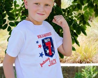 Ninja Warrior Birthday tee, American Ninja Warror Birthday tee, Ninja birthday tee, birthday shirt, personalized birthday shirt,