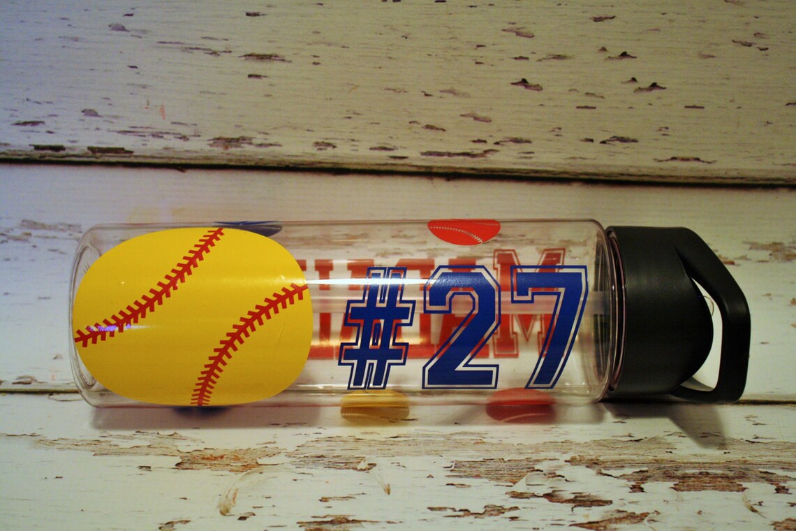 Personalized Baseball Water Tracker Bottle - Gift Idea For Baseball Lover