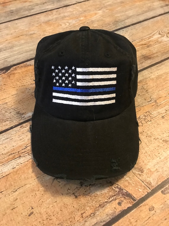 Polizei-Hut Hausflagge – Blaue Linie, Patriotisch, 71x101 Cm, Wetterbeständiger Polyester, Für Notfalldienste