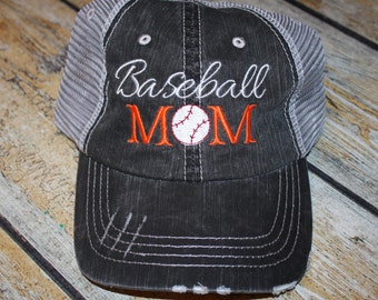 Baseball Mom Trucker Hats, Personalized hat, baseball hat, Baseball Mom hat, Mom Birthday gift, Mothers day gift, Gift under 25, Caps