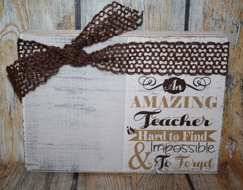 Teacher Frame Teacher Custom Embellished Wood Block Picture Frame-Thank You Frame end of the year gift teacher gift Design Your Own