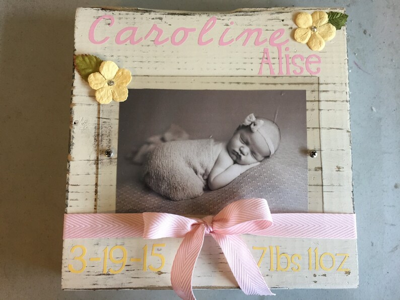 Ultrasound Picture Frame Custom Embellished Wood Block Frame Etsy