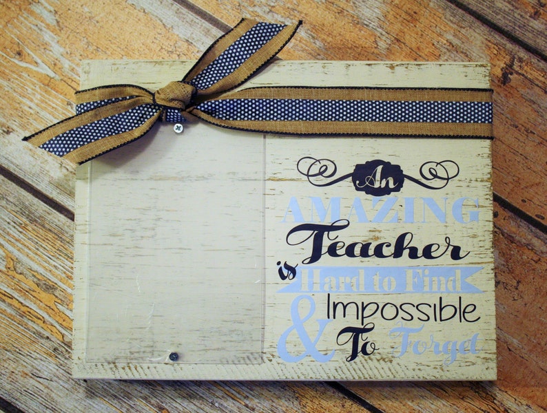 Teacher Frame Teacher Custom Embellished Wood Block Picture Frame-Thank You Frame end of the year gift teacher gift Design Your Own
