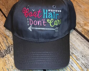 Boat Hair Don't Care Hats, Personalized hats, vacation hat, Boat hat, Girls Birthday gift, boat lover hat, boating hat