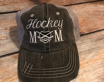 Hockey Mom Trucker Hats, Personalized hats, hockey hat, Hockey Mom hat, Mom Birthday gift, Mothers day gift, Gift under 25, Hockey team Gift