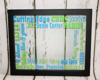 Dance Words Glass Floating Picture Frame-Dance Team Gift, Dance Teacher Gift, Dancer Gift, DanceCompetition Gift, Dance Recital Gift,