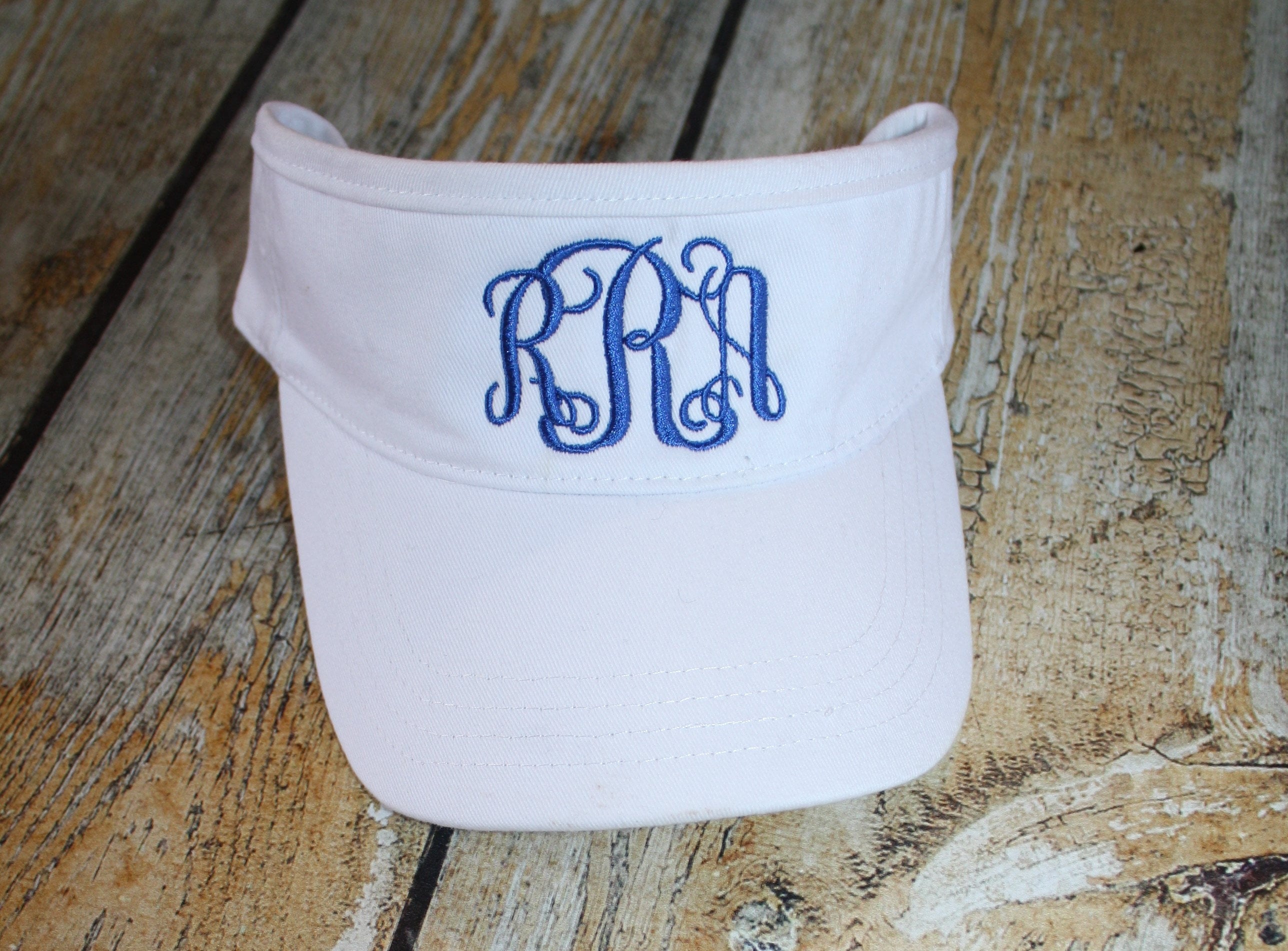 Flexfit Classic Flat Bill Visor Custom A To Z Initial Letters, Black