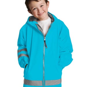 Childrens Charles River Monogrammed Rain jacket,Charles River Rain jacket,Youth Raincoat,Wind & Waterproof Raincoat,Youth Hooded Rain Jacket