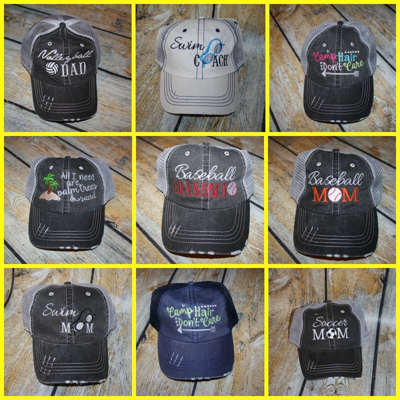 Softball Hair Don't Care Hat Personalized Hats Vacation Etsy