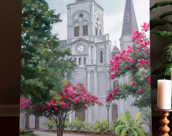 New Orleans Cathedral, French Quarter Art Print, Wedding Gift, Bedroom Decor