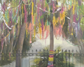Mardi Gras Day Artwork, Hostess Gift, New Orleans Art, Southern Decor