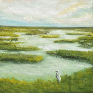 Louisiana Marsh Landscape Print, Southern Wetlands Painting, Everglades Art Print