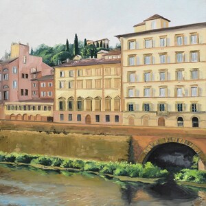 Italian Canal Painting, Waterfront Building Print, Travel Gifts, House Warming Gift