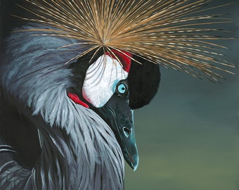Crane Art Print, Louisiana Bird Artwork, Housewarming Gift, Gulf Coast Artwork
