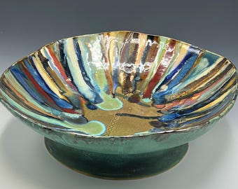 Large Hand-built Organic-Edged Serving Bowl