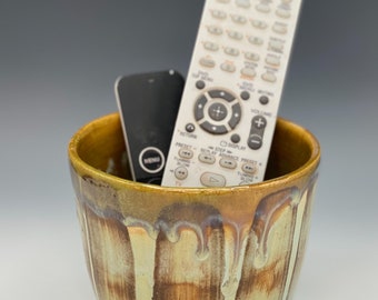 Wheel-Thrown Vase: Hand-Painted Stripes, Earth-Toned Glazes (4x5)